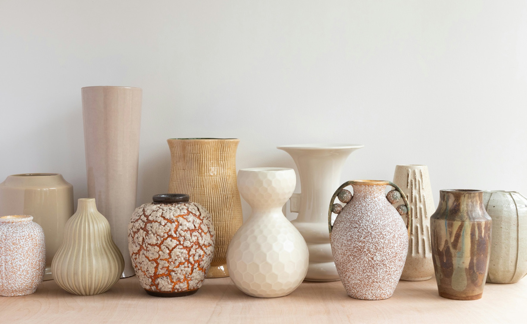 A collection of handmade pottery