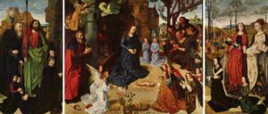 포르티나리 제단화(Portinari Altarpiece)(1475–1478), 후고 반 데르 후스(Hugo van der Goes), 우피치 갤러리 소장 — 성탄 미술 작품, 예수를 바라보다