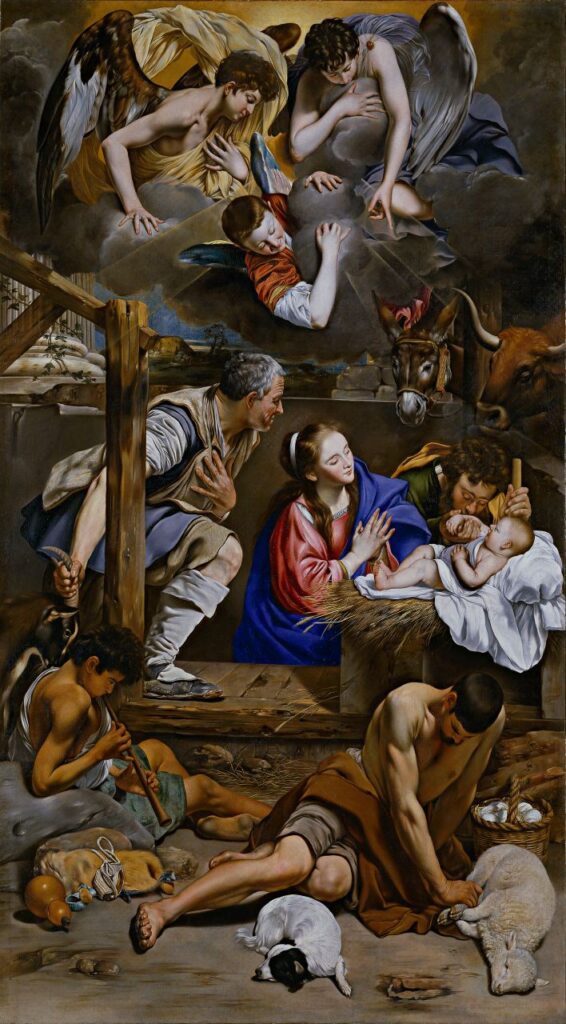 목자들의 경배(Adoration of the Shepherds)(1612-1614), 후안 바우티스타 마이노(Juan Bautista Maíno) — 성탄 미술 작품, 예수를 바라보다