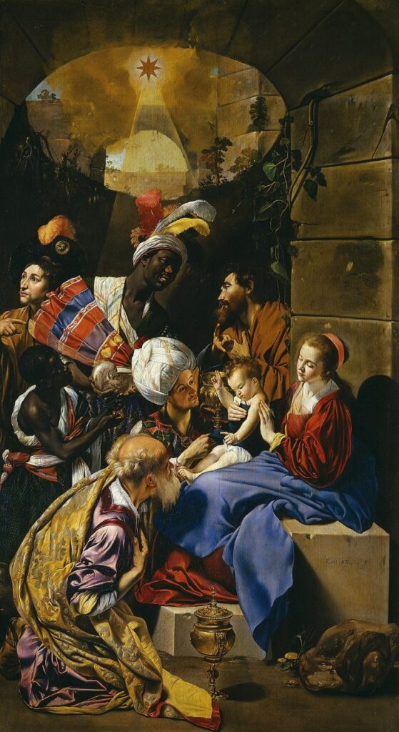 동방박사의 경배(Adoration of the Magi)(1612-1614) , 후안 바우티스타 마이노(Juan Bautista Maíno) — 성탄 미술 작품, 예수를 바라보다