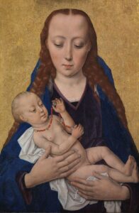 성모자상(Madonna and Child)(1460-1465), 디리크 바우츠(Dieric Bouts), Statens Museum for Kunst 소장 — 성탄 미술 작품, 예수를 바라보다